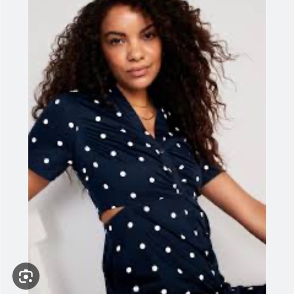 Old Navy Polka Dot Button-Up Midi Dress - Picture 1 of 6
